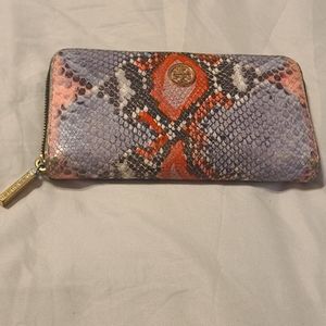 Multicolor Embossed Tory Burch Zip Wallet